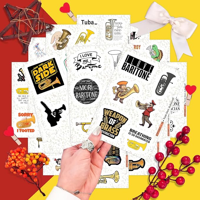 100Pcs Baritone Stickers for Water Bottle and Laptop - Image 7
