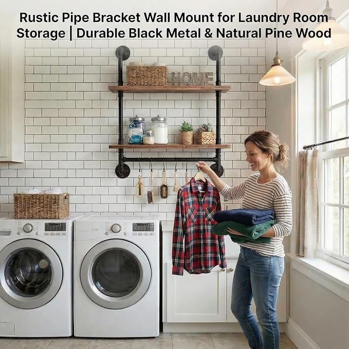 ROGMARS Industrial Pipe Shelving Bathroom Pipe Shelves - Image 8