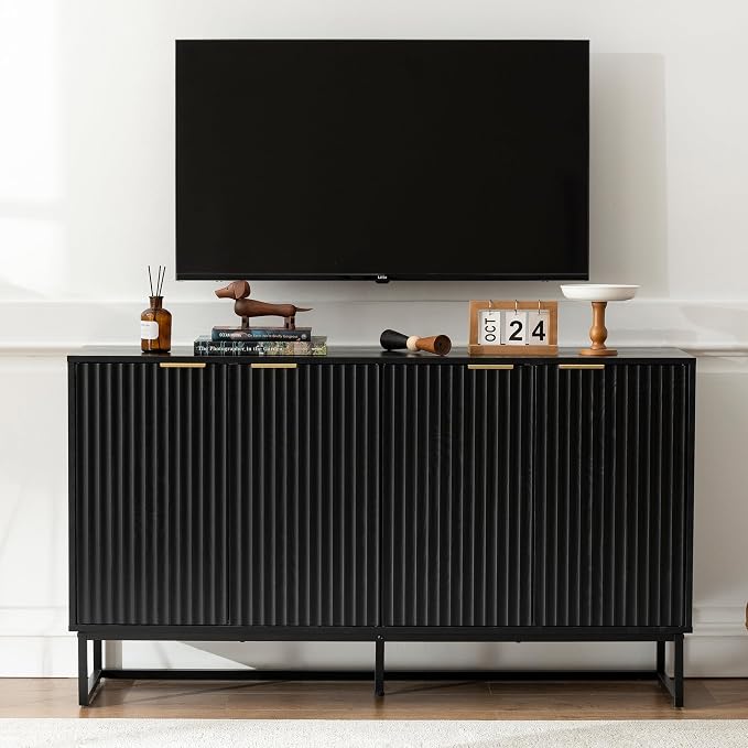 Fluted Storage Cabinet with 4 Doors by MoomJiee