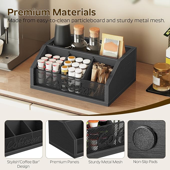 YATINEY Coffee Bar Organizer, Wooden Coffee Pod Organizer - Image 5