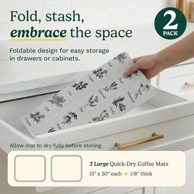 Cuisinart Coffee Mat for Countertop–Quick-Dry Absorbent Coffee Bar Mat for - Image 6