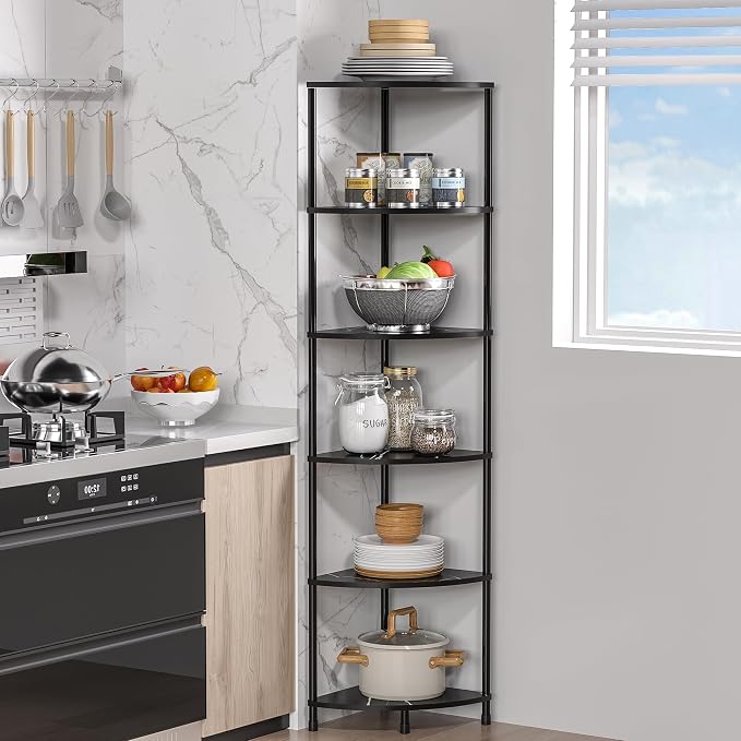 Book Shelf Corner Shelf, 6 Tier Corner Bookshelf Display - Image 5