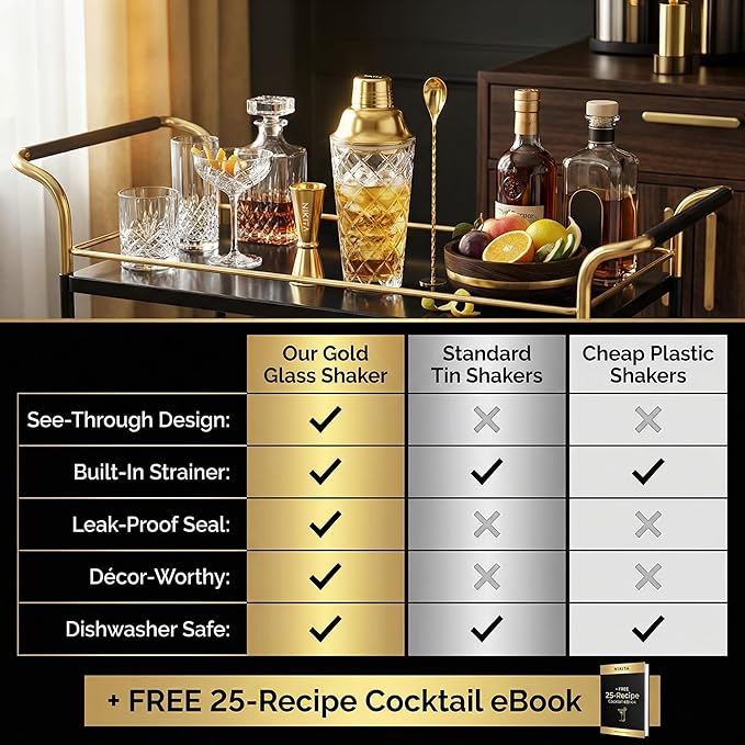 Nikita Cocktail Shaker, 5-Piece Martini Shaker & Bartender Kit - Image 6