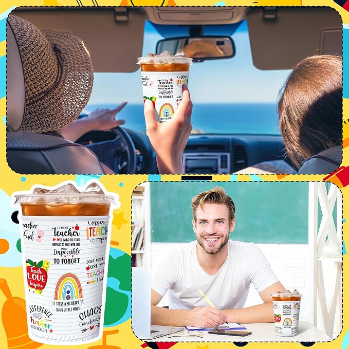FoldTier 3 Pcs Teacher Appreciation Gifts Teachers Cup Sleeves Iced Coffee - Image 6