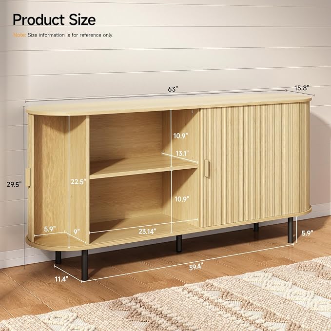 ONBRILL 63" Sideboard Buffet Cabinet - Image 2