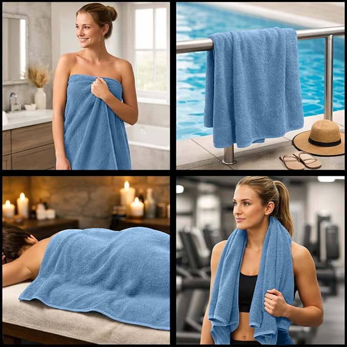 RIVERSIDE Pack of 8 Towels Set, 2 Large Bath, 2 Hand, 4 Face Washcloths - Image 5
