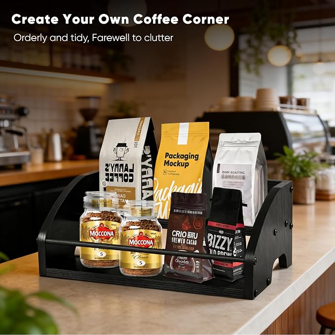Mini Coffee Syrup Rack, 2-Tier | Syrup Bottles Holder, Liquor Bottle Display - Image 4