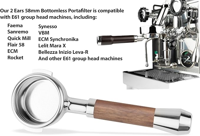 LILQ 58mm Bottomless Naked 2 Ears Portafilter | Compatible - Image 4