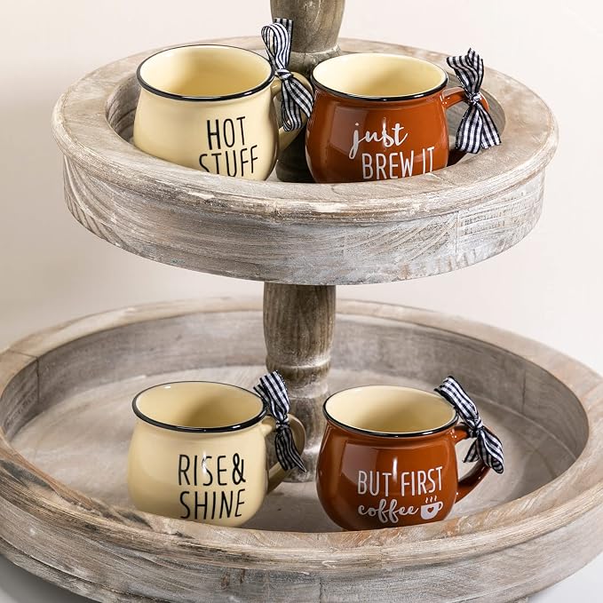 Patelai 4 Pcs Farmhouse Coffee Cups Mini Espresso Cups 5 oz Cute Mugs Set - Image 8