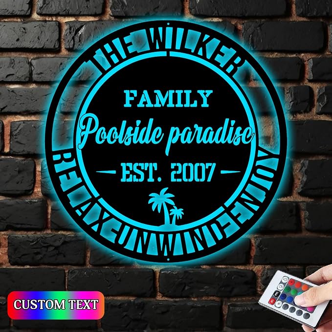 Personalized Poolside Metal Sign - Image 2