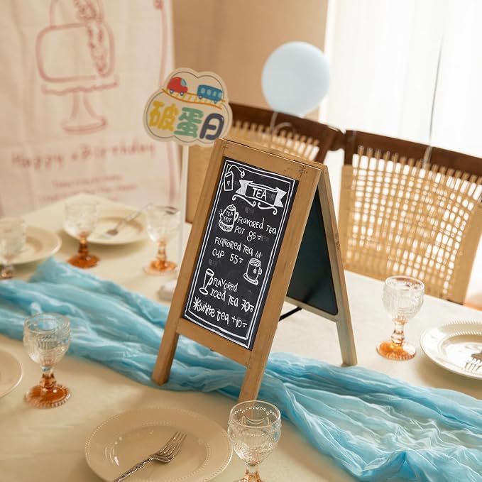 Vintiquewise 15-inch Wooden A-Frame Chalkboard Sign Double-Sided Menu Board - Image 2