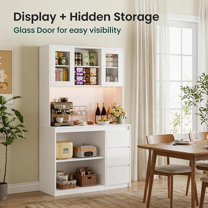 71" Kitchen Pantry Cabinet, Tall Storage Cabinet - Image 7