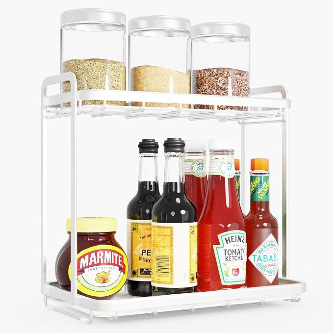 Counter Organizer for Bathroom, Kitchen or Coffee Bar, Metal Shelf by AquaChase