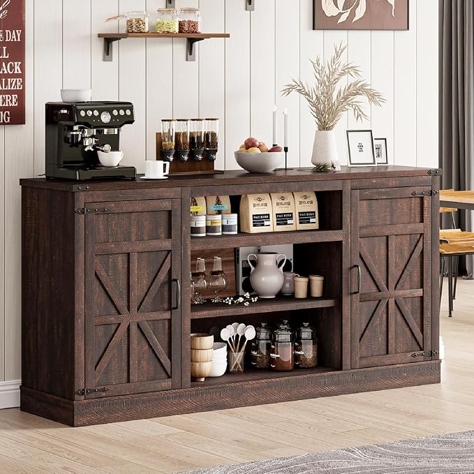 XVD 66" Farmhouse Coffee Bar Cabinet by Unknown