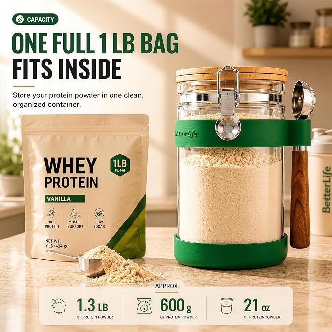 Airtight Glass Protein Powder Container - Image 3