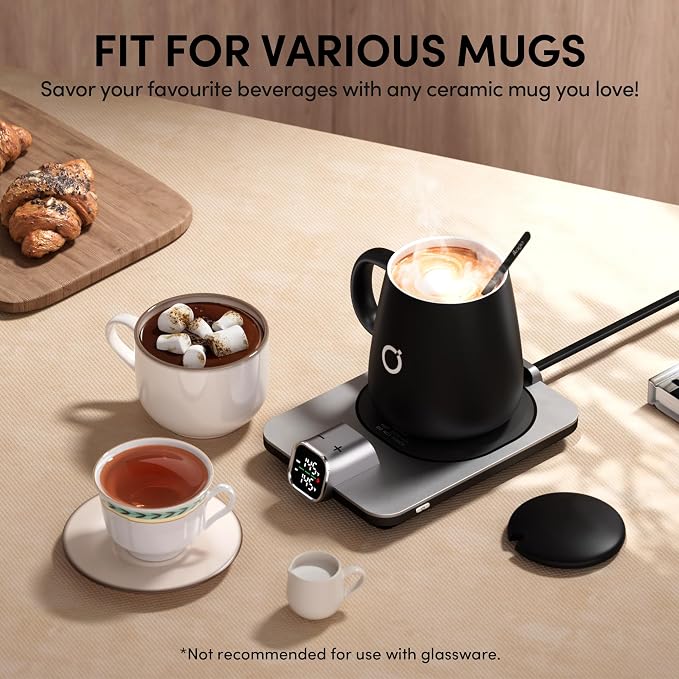 2Pcs Heated Coffee Mug Warmer & IKAGO Mug Set - Image 8