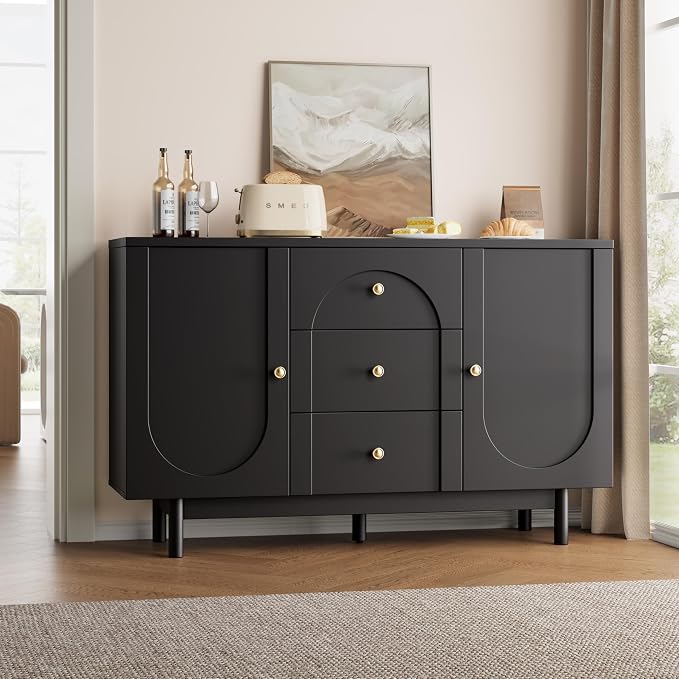 Buffet Cabinet with Drawers, Modern Coffee Bar Station Kitchen Table - Image 9