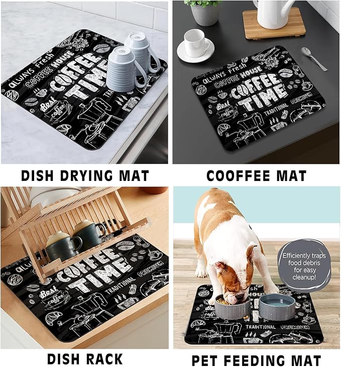 Christmas Coffee Mat Rubber Dish Drying Mat - Image 4