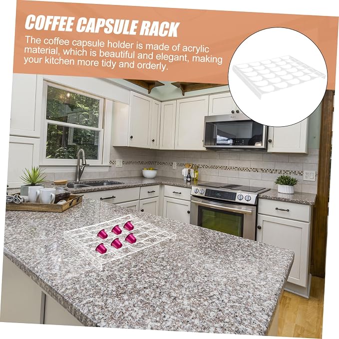 balacoo Acrylic Coffee Capsule Rack 30 Compartments Multi-Grid Organizer - Image 3