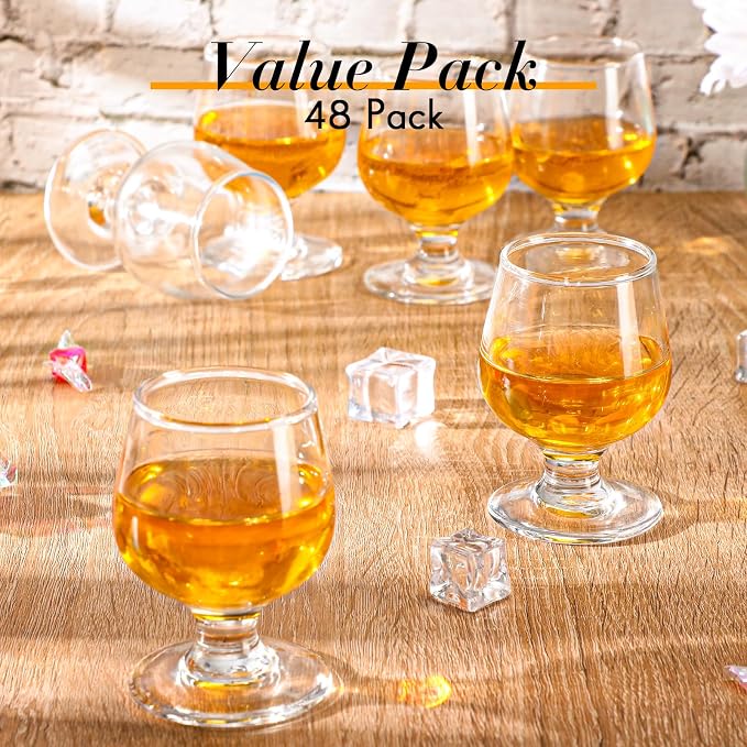 Qunclay 48 Pcs Shot Glasses Cute Cognac Snifter Small Brandy Snifter - Image 4