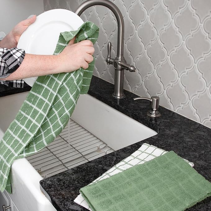 Ritz Premium 100% Cotton Terry Check Kitchen Dish Towels - Image 4