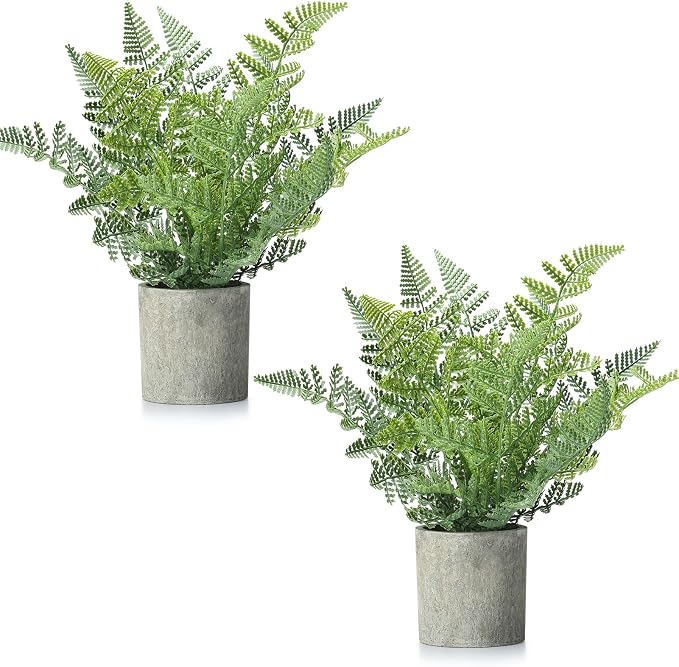 FAVOWREATH 2 Pack Small Fake Plants Potted Artificial Plants Indoor by FAVOWREATH