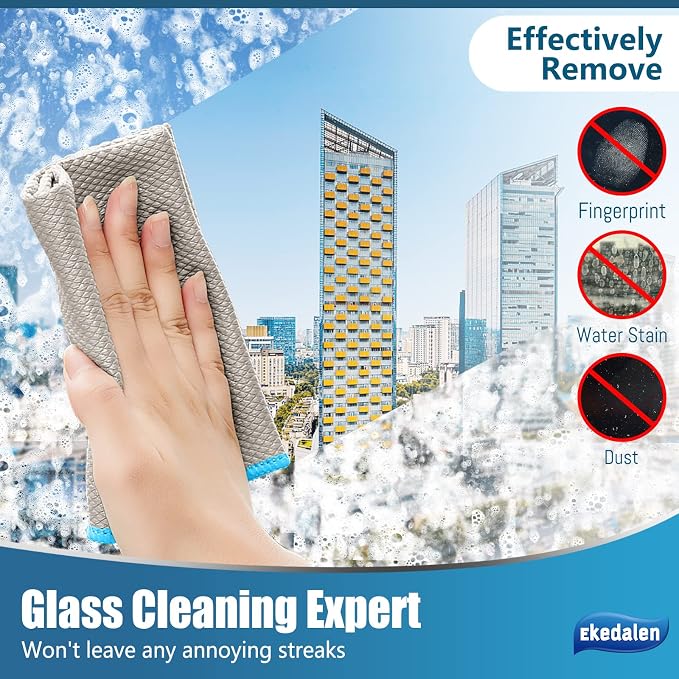 Microfiber Cleaning Cloth Lint Free Glass Cleaner Window Polishing Streak Free - Image 5