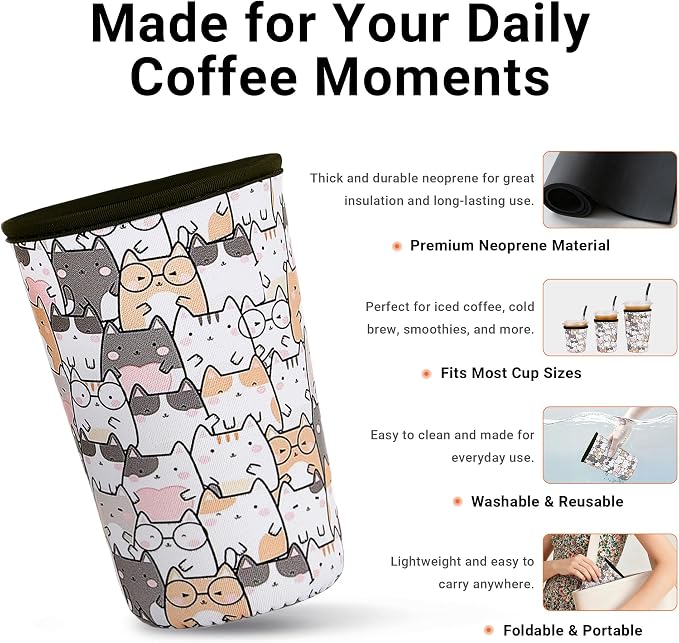3 Pack Iced Coffee Sleeve Reusable - Image 3