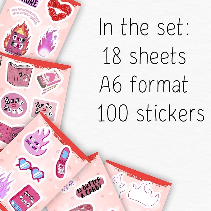 100Pcs Burn Book Stickers for Water Bottle, Laptop - Image 2