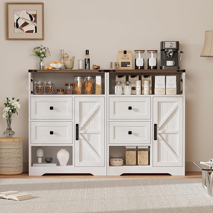 Vabches Farmhouse Buffet Sideboard Cabinet - Image 6