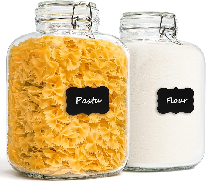 ComSaf 1.1 Gallon Square Glass Jars 2-Pack by ComSaf