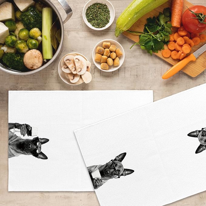 Funny Belgian Malinois Kitchen Towels Set of 2, Funny Dog Kitchen Accessories - Image 5