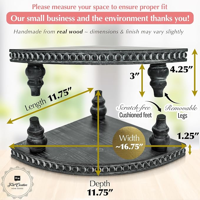 Corner Pedestal Stand Rustic Decor Riser - Image 7