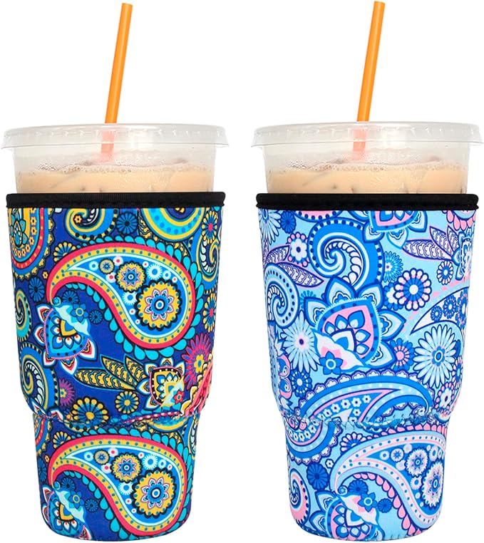 2 Pack Reusable Iced Coffee Sleeves by FRRIOTN