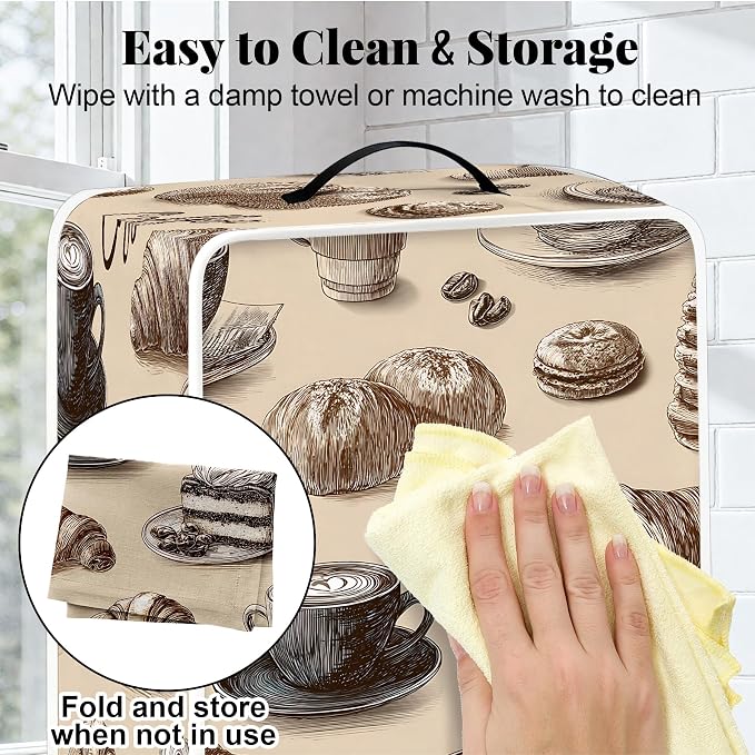 BVBOX Coffee Maker Cover, Durable Dustproof Lightweight Polyester Cotton Blend - Image 6