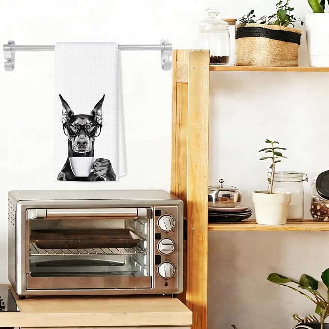 Funny Doberman Kitchen Towels, Dog Kitchen Accessories, Dog Chef Gifts - Image 3