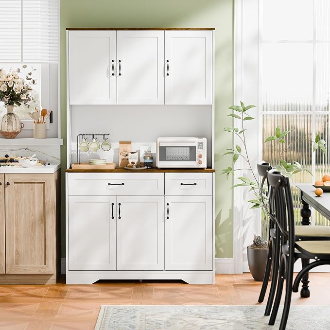 Cozy Castle 71" Tall Kitchen Hutch Cabinet - Image 8