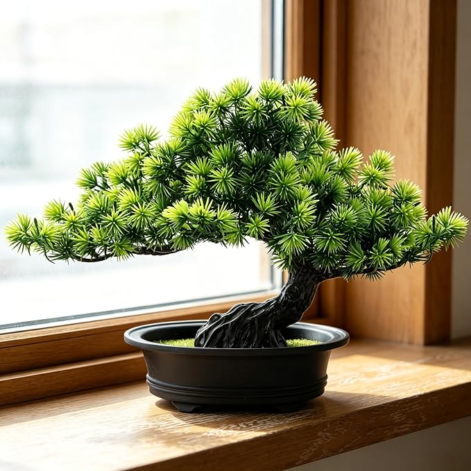 Small Fake Plants Desk Decor Artificial Bonsai - Image 2