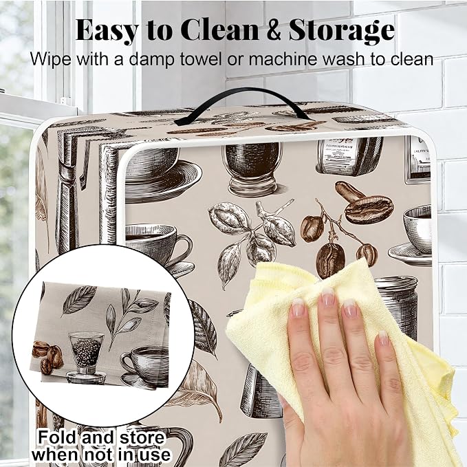 BVBOX Coffee Maker Cover, Durable Dustproof Lightweight Polyester Cotton Blend - Image 6