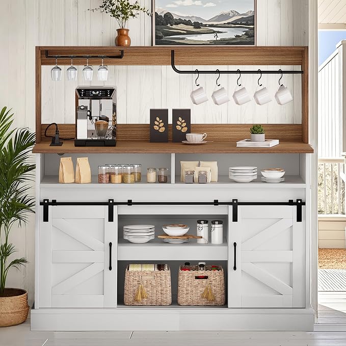 YITAHOME 52" Farmhouse Coffee Bar Cabinet by YITAHOME