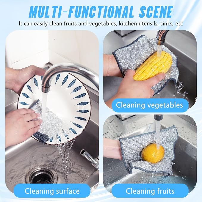 Wangjinpeng10 Pcs New Upgrade 4-Layer Metal Dish Cloths, Non-Scratch Odor-Free - Image 5