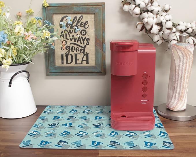 Coffee Maker Mat for Countertop – Absorbent, Non-Slip Coffee Bar Mat, Protects - Image 6