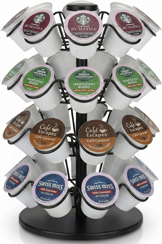 Miuly 360° Spinning Coffee Pod Stand| Holds 36 K-Cup, Dolce Gusto Pods | Large by Miuly