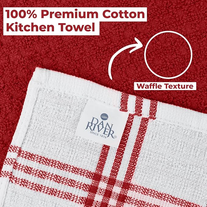 DAN RIVER Premium Red Kitchen Towels - Image 4