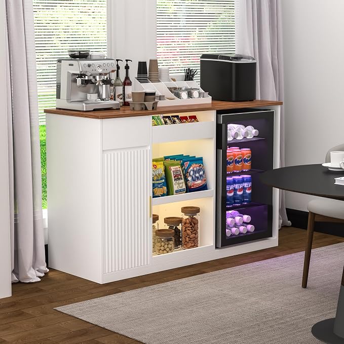 GDLF Snack Bar Cabinet with Fridge Space, Dining Room or Family Room - Image 6