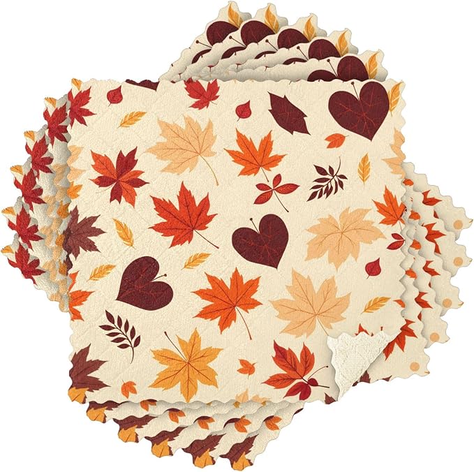 ALAZA Kitchen Towels Various Maple Leaves Fall Autumn Dish Towels Multipurpose by ALAZA