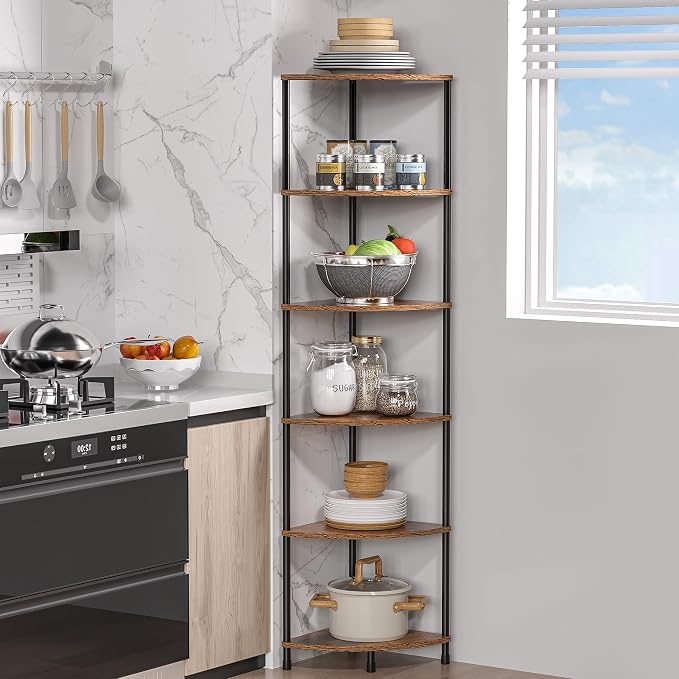 Corner Plant Stand Shelf, 6 Tier Tall Shelf - Image 2