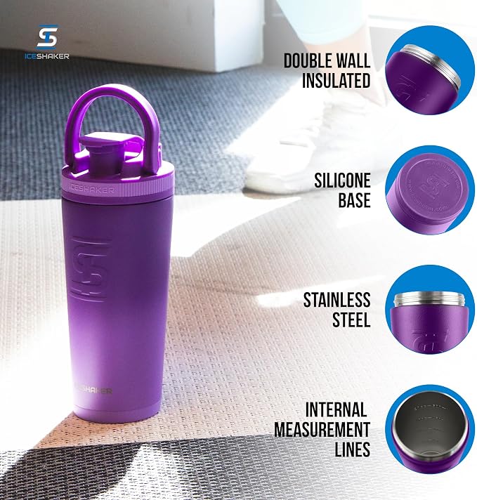 Ice Shaker Insulated Stainless Steel Shaker Bottle | 26oz - Image 2