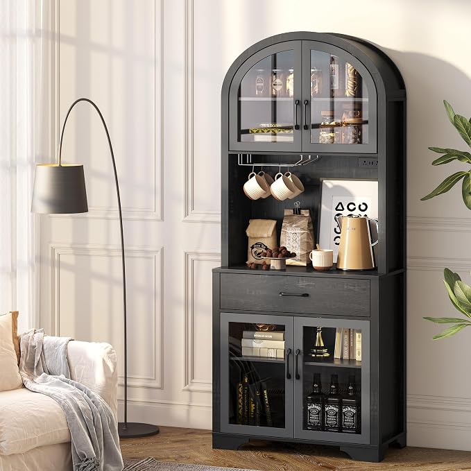 75" Tall Arched Pantry Cabinet - Image 8