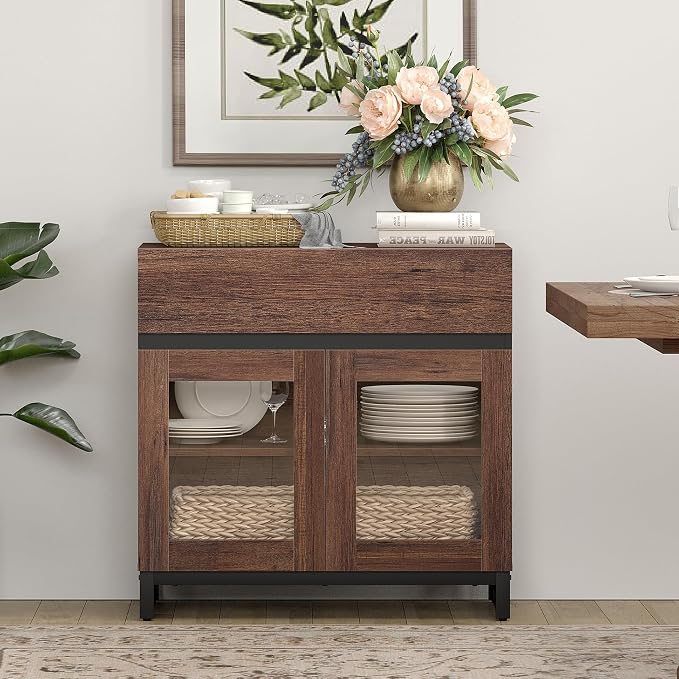 WAMPAT Sideboard Buffet Cabinets, Modern Credenza Sideboard - Image 3